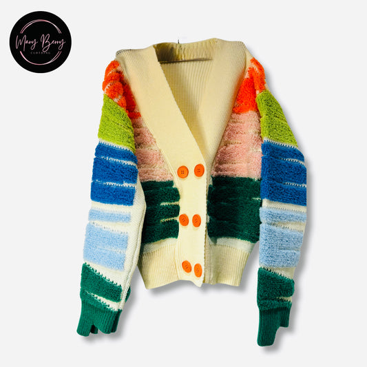 Painting Canvas Multi Color Cardigan